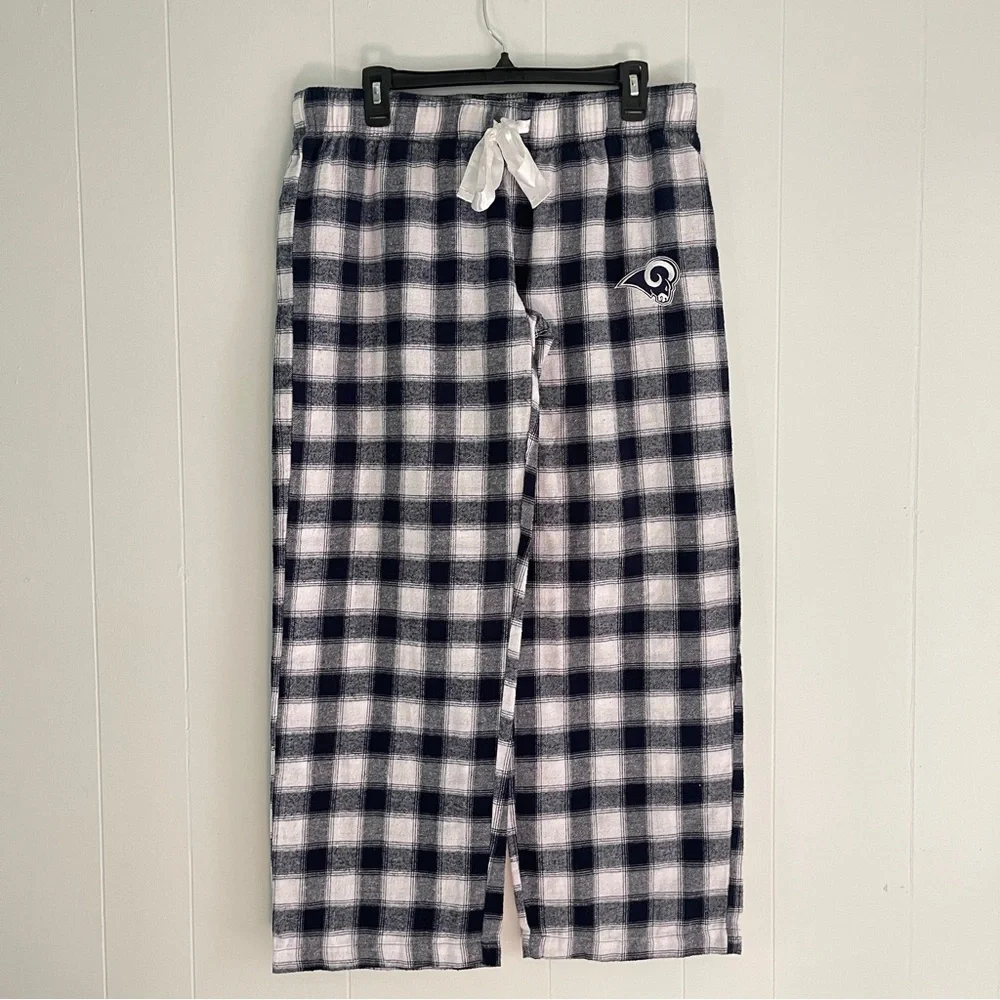 NFL Team Apparel Women’s Los Angeles Rams Plaid Flannel Pajama Pants Size Large
